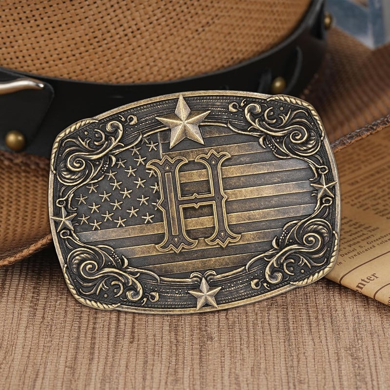 Flipslo Store Western Belt Buckle for Men Women Initial Letter A to Z Cowboy Belt Buckle Texas Buckle hebillas vaqueras para hombre - Image 3
